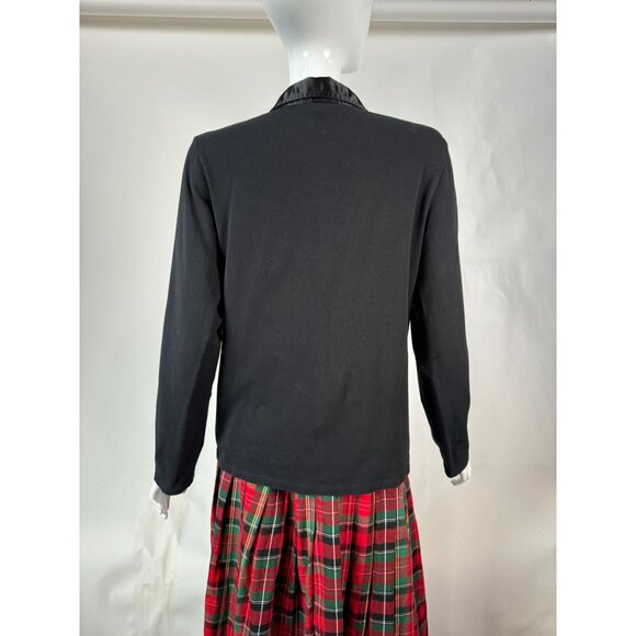 Rafaella Black Long Sleeve Blouse With Satin Trim & Dual Front Pockets Size XL - Picture 2 of 16